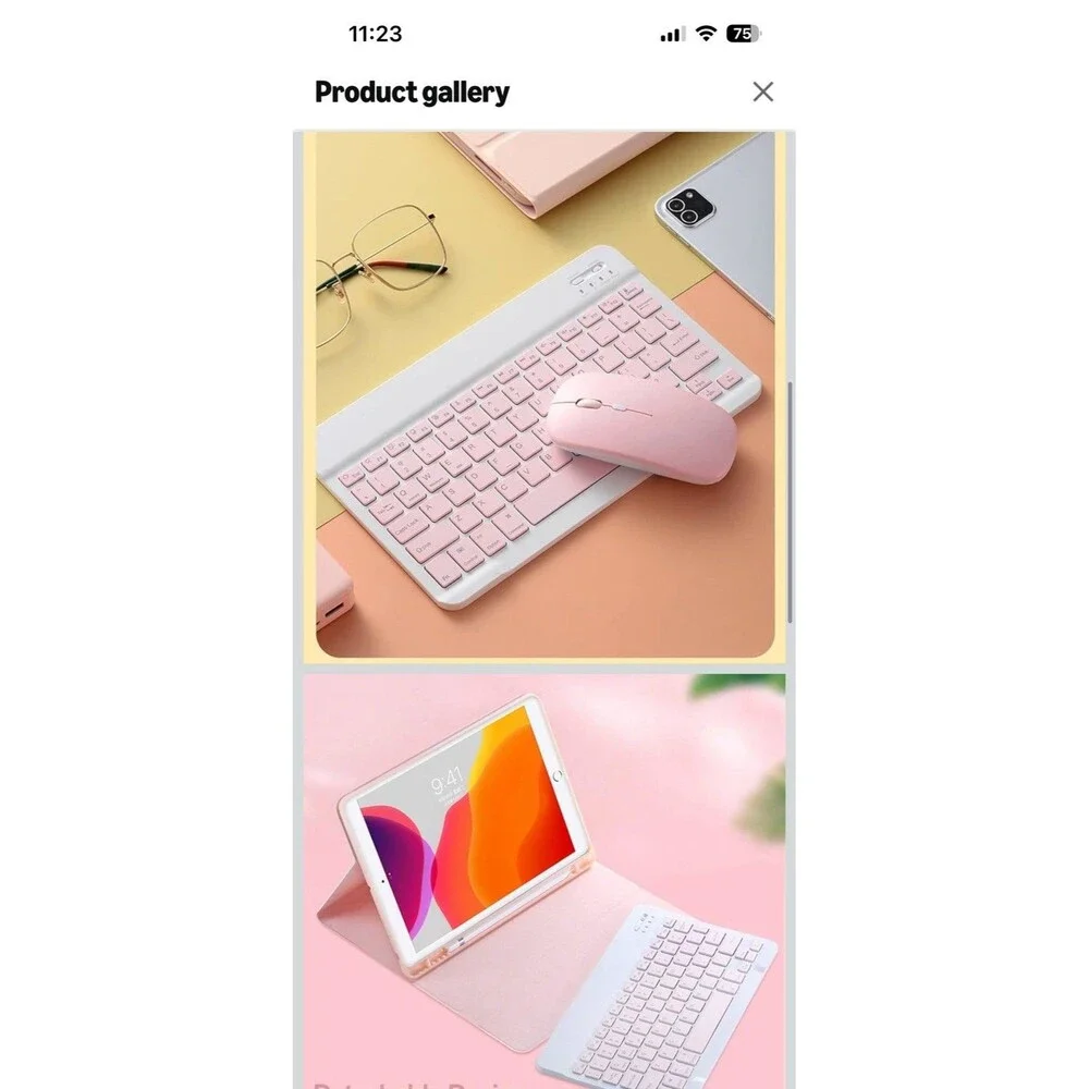 for iPad 11th (A16, 2025) / 10th Generation Case with Keyboard, Mouse and Pink
